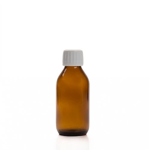 50ml kahverengi cam ecza şişesi kilitli kapaklı, 24 adet, ecza şişesi, cam şişe, amber şişe,kozmetik şişe ürün görseli 1