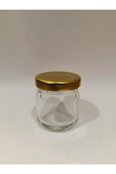 40cc Şeffaf Cam Sarı Kapak Kavanoz,mini Kavanoz,bal Kavanozu,süs Kavanozu,100 Adet ürün görseli 1