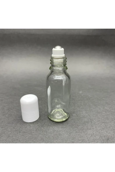 20ml şeffaf cam şişe roll-on şişe, 120 adet, bilye başlıklı şişe, cam şişe, roll-on şişesi ürün görseli 1