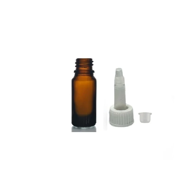 5ml kahverengi cam şişe getamisin kapak, 20 adet, plastik üstten damlalıklı şişe, damlatmalı şişe, damlatıcı şişe ürün görseli 1