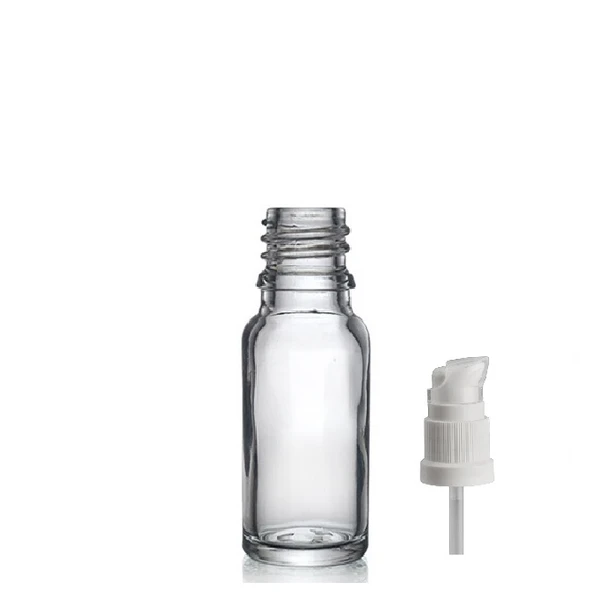 30ml şeffaf cam serum pompalı şişe, 12 adet, pompalı şişe, medikal şişe, cam şişe, ürün görseli 1