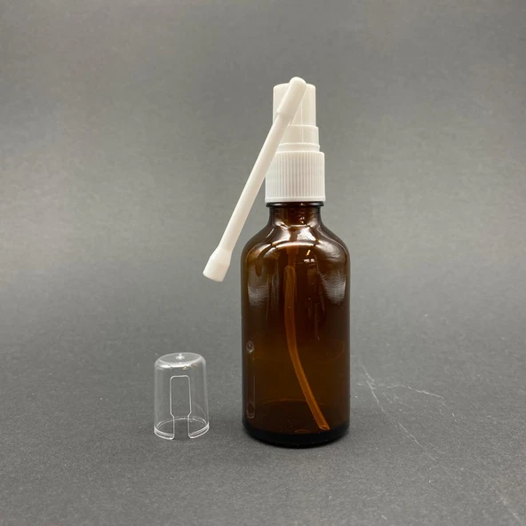 50ml kahverengi Ağız spreyli Şişe, 12 Adet, Oral Sprey, Ecza şişesi, Boş Cam şişe ürün görseli 1