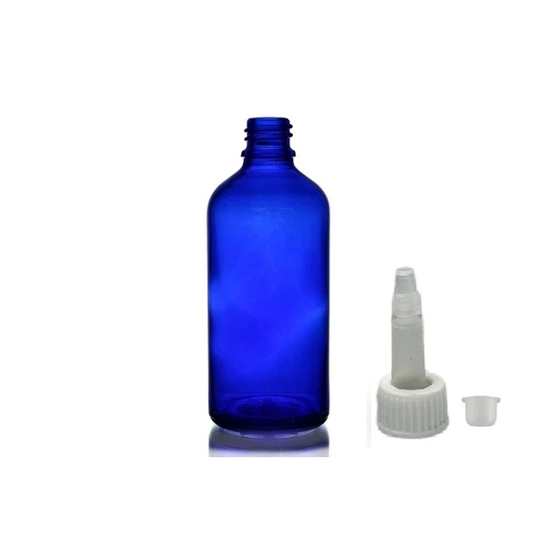50ml mavi cam şişe getamisin kapak, 12 adet, plastik üstten damlalıklı şişe, damlatmalı şişe, damlatıcı şişe ürün görseli 1