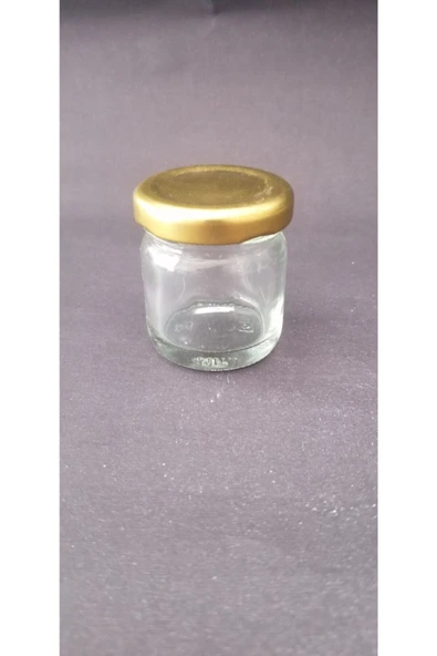 29 Cc şeffaf cam konserve kavanozu gold kapaklı, 50 adet, cam kavanoz, konserve kavanozu, reçel kavanozu, bal kavanozu, saklama kavanozu ürün görseli 1