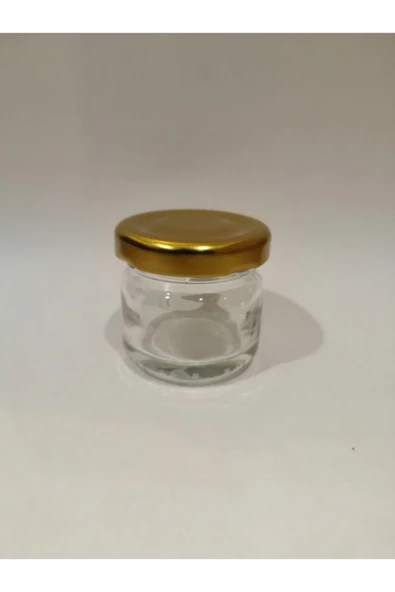 29cc Şeffaf Cam Sarı Kapak Kavanoz,mini Kavanoz,bal Kavanozu,süs Kavanozu,50 Adet ürün görseli 1