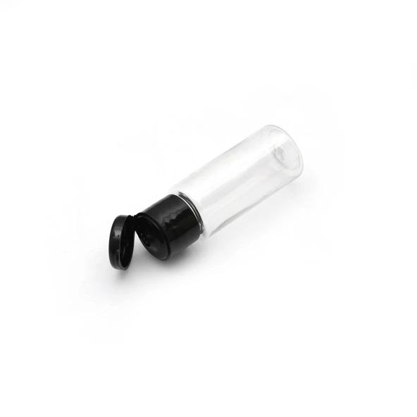 20ml plastik şefaf fliptop kapak şişe, 12 adet, açmalı kapak şişe, dezenfektan şişesi,sabun şişesi, kozmetik şişe ürün görseli 1