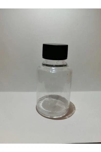 30ml Şeffaf Plastik Şişe+siyah Düz Kapak,boş Şişe,medikal Şişe,100 Adet ürün görseli 1