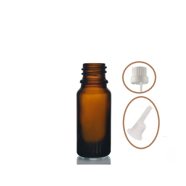 20ml kahverengi cam içten damlalıklı şişe beyaz kapak, 24 adet, damlalıklı şişe, damlatmalı şişe ürün görseli 1