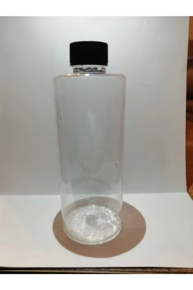 250ml Şeffaf Plastik Şişe+siyah Düz Kapak,boş Şişe,medikal Şişe,50 Adet ürün görseli 1