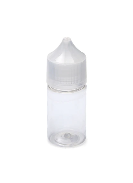 30ml plastik şeffaf gorilla şişe beyaz kapaklı şişe, 24 adet, plastik şişe, likit şişesi, iğne uçlu şişe, sıkıma uygun yumuşak şişe, şeffaf şişe ürün görseli 1