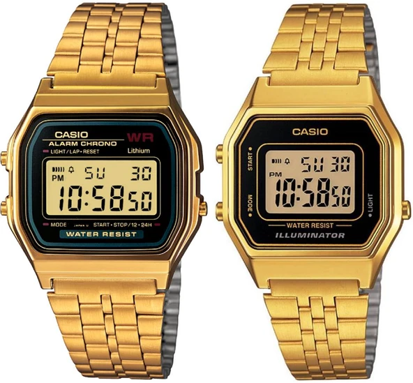 Casio A159WGEA-1DF-LA680WGA-1DF Retro Çift Kol Saati (Kadın-Erkek) ürün görseli 1