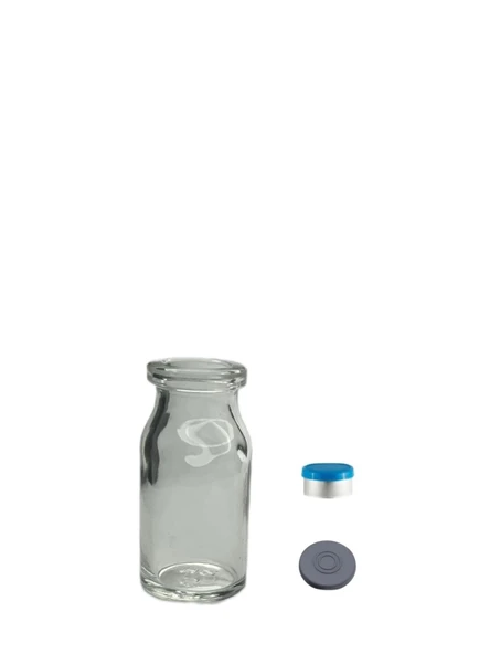 8ml  penisilin şişesi aşı kapak,12 adet, flipoff kapak, şeffaf şişe, medikal şişe ürün görseli 1