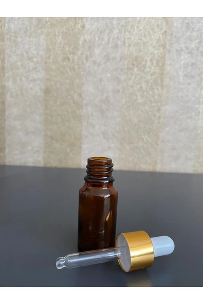 10ml kahverengi cam içten damlalıklı şişe siarı kapak beyaz emzik, 100 adet, damlalıklı şişe, damlatmalı şişe ürün görseli 1