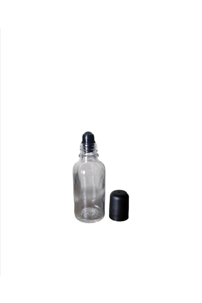 50ml şeffaf cam şişe roll-on şişe, 50 adet, bilye başlıklı şişe, cam şişe, roll-on şişesi ürün görseli 1
