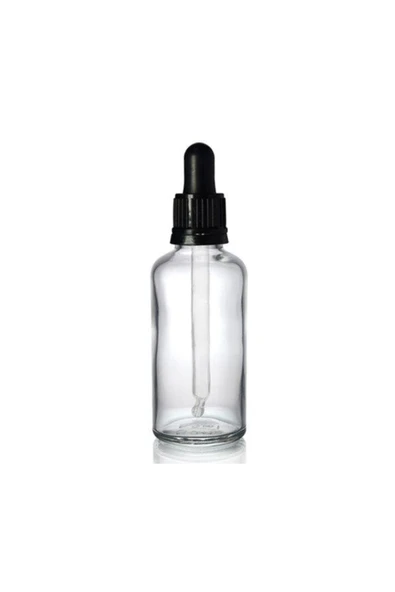 Şeffaf Cam Şişe 30 Ml Cam Damlalıklı 50 Adet ürün görseli 1