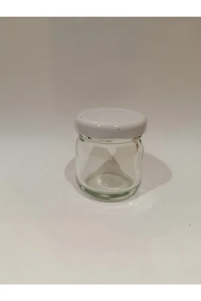 40cc Şeffaf Cam Beyaz Kapak Kavanoz,mini Kavanoz,bal Kavanozu,süs Kavanozu,50 Adet ürün görseli 1