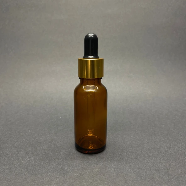 20ml kahverengi cam damlalıklı 24 adet, Gold Kapak Siyah Emzik, Ecza şişesi, Damlalıklı şişe, propolis şişesi, damlatmalı şişe, saç serum şişesi, ecza şişesi ürün görseli 1