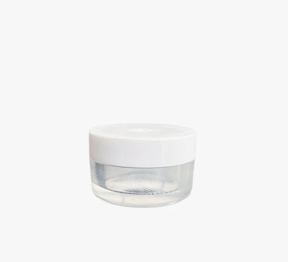 5ml şeffaf akrilik plastik krem kavanozu beyaz kapaklı, 12 adet, krem kavanozu, kozmetik kavanoz, plastik kavanoz ürün görseli 1