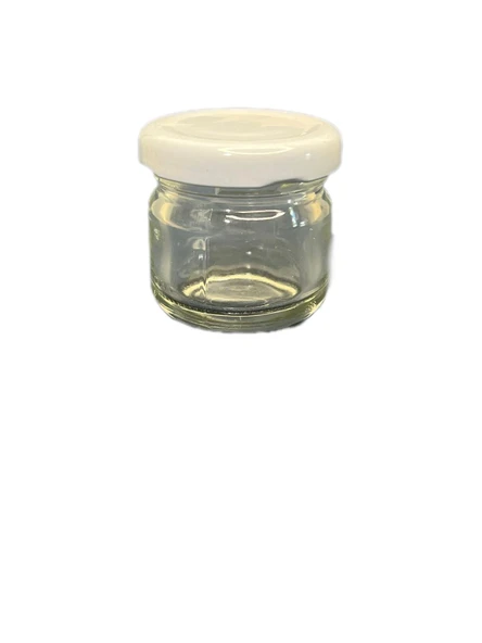 40ml şeffaf cam konserve kavanozu beyaz kapaklı, 12 adet, cam kavanoz, konserve kavanozu, reçel kavanozu, bal kavanozu, saklama kavanozu ürün görseli 1