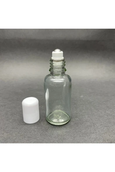 30ml şeffaf cam şişe roll-on şişe, 91 adet, bilye başlıklı şişe, cam şişe, roll-on şişesi ürün görseli 1