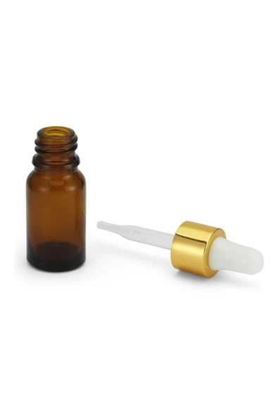 20ml - Amber Damlalıklı Kahverengi Cam Şişe - (10 ADET) ürün görseli 1
