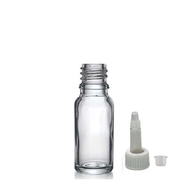30ml şeffaf cam şişe getamisin kapak, 24 adet, plastik üstten damlalıklı şişe, damlatmalı şişe, damlatıcı şişe ürün görseli 1