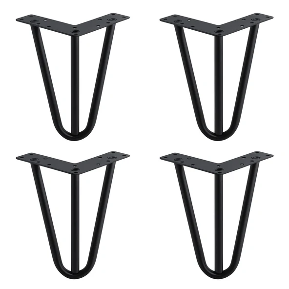 Martı 4 Adet Set Paket 15 cm Siyah Metal Mobilya Ayağı Üçgen Modern Koltuk Sehpa Masa TV Ünitesi ürün görseli 1