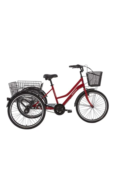 Bisan PORTER HİZMET BİSİKLETİ 44 CM V - ROLLER FREN 3 VİTES 24 JANT BAYRAK KIRMIZISI BEYAZ ürün görseli 1