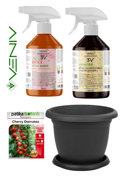 Prooter & Viola 2x500 ml Besin + 100 Adet Domates Tohumu + 5L Hasır Saksı Seti ürün görseli 1