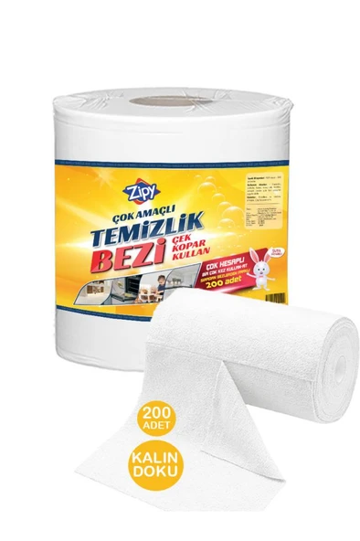 Zipy Easy Clean Yumuşatıcı Kokulu Yüzey Temizlik Havlusu Islak Kova Mendil 200 Adet ürün görseli 1