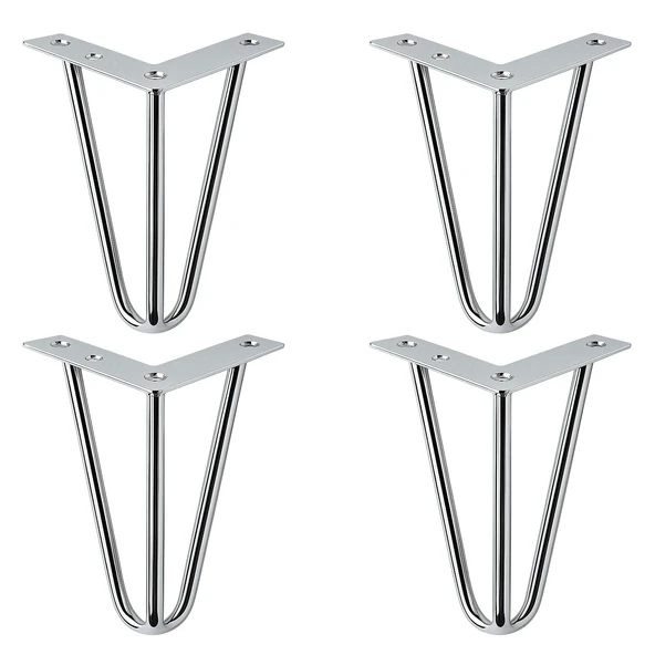 Martı 15 cm 4lü SET Gümüş Krom Metal Mobilya Ayağı Üçgen Modern Tasarım Koltuk Sehpa Masa TV Ünitesi ürün görseli 1
