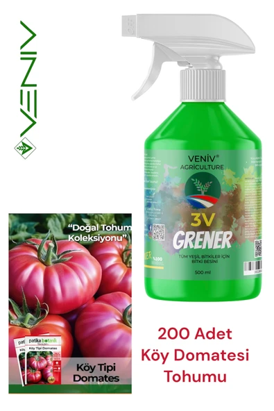 3V Grener 500 ml + 200 Köy Domatesi Tohumu | Doğal ve Güçlü Yetiştiricilik ürün görseli 1