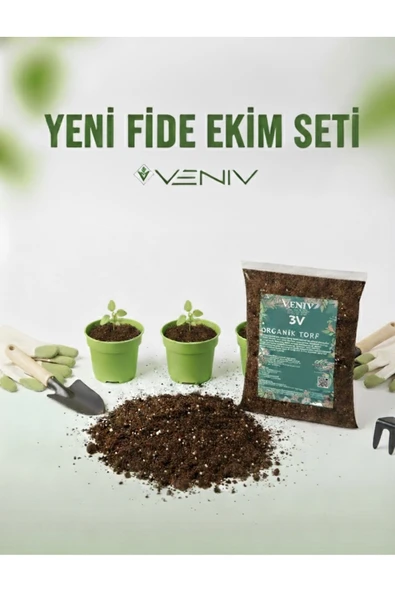 Yeni fide dikim Seti- 3 Adet 5.5 cm saksı + 2L Torf Toprak ürün görseli 1