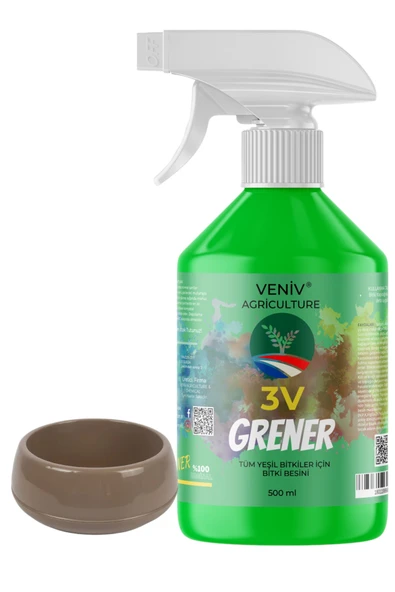 3v Grener Çiçeklendirici Ve Yeşil Yaprak Bitki Besini 500 Ml+2l Dekoratif Yassı Saksı ürün görseli 1
