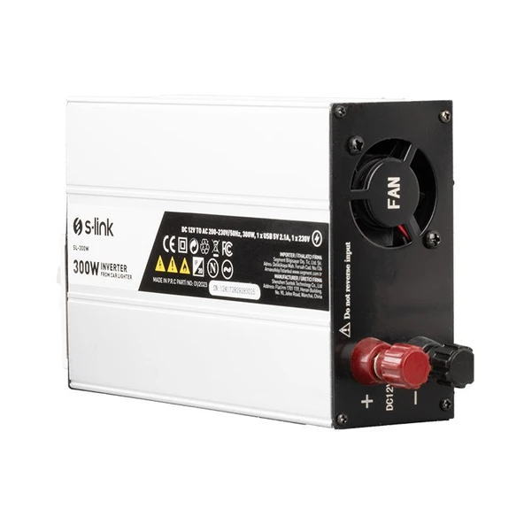 S-Link SL-300W 300w Dc12v-Ac230v Çakmaktan Power İnverter ürün görseli 1