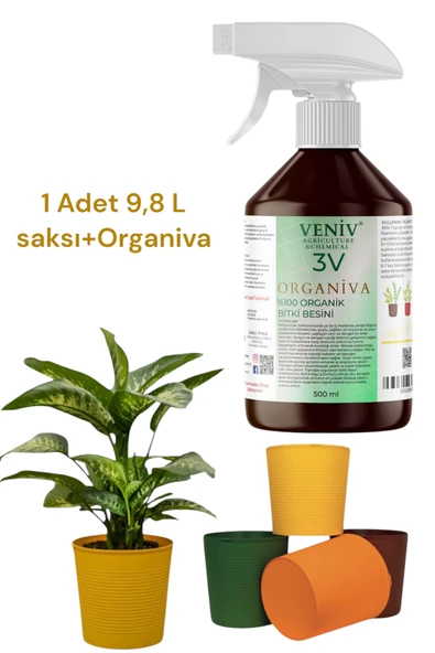 Organiva Organik Bitki Besini 500ml Kırılmaz 9.8l Saksı Seti – Sağlıklı Büyüme Ve Güçlü Kökler ürün görseli 1