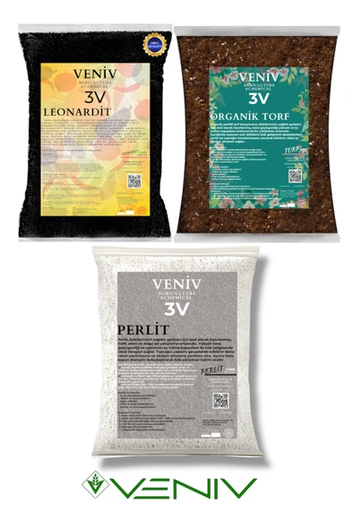 3V Bitki Ekim Seti- 2L Perlit-2L Torf Toprak + 1 Kg Köklendirici Leonardit- İnce Öğütülmüş ürün görseli 1