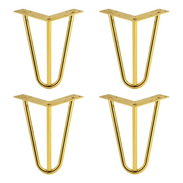 Martı 15 cm 4 Adet Set Gold Altın Metal Mobilya Ayak Ayağı Üçgen Modern Koltuk Sehpa Masa TV Ünitesi ürün görseli 1
