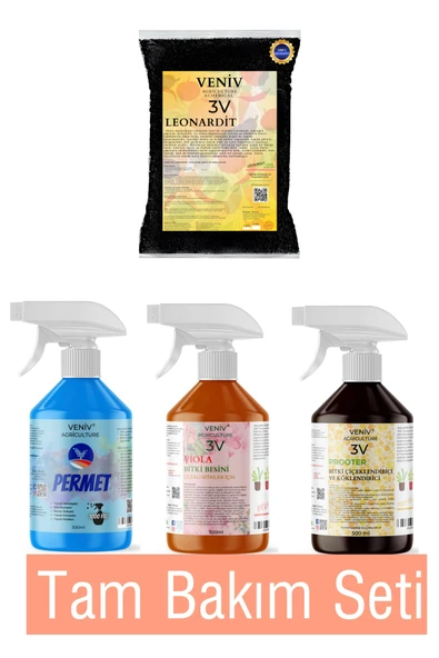 4'lü Evde Bitki Yetiştirme Seti Köklendirme+Koruma+Bitki Besini+Leonardit 1 kg +Viola+Prooter+Permet ürün görseli 1