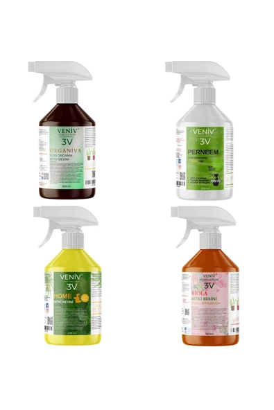3V Özel Bitki Bakım Seti- Organiva 500 Ml - Perneem 500Ml - Home 500 Ml - Viola 5000 Ml ürün görseli 1