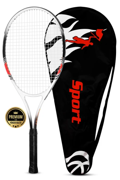 Deluxe 27 İnç Tenis Raketi Çantalı Yetişkin Tennis Racket L2 Grip 68 cm Kırmızı 527 ürün görseli 1