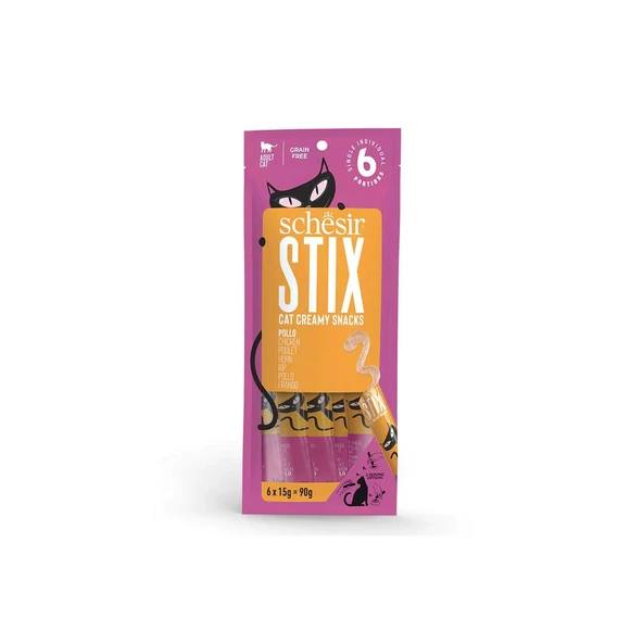Schesir Cat Stix Tavuklu Sıvı Krema Kedi Ödülü 6 X 15 gr ürün görseli 1