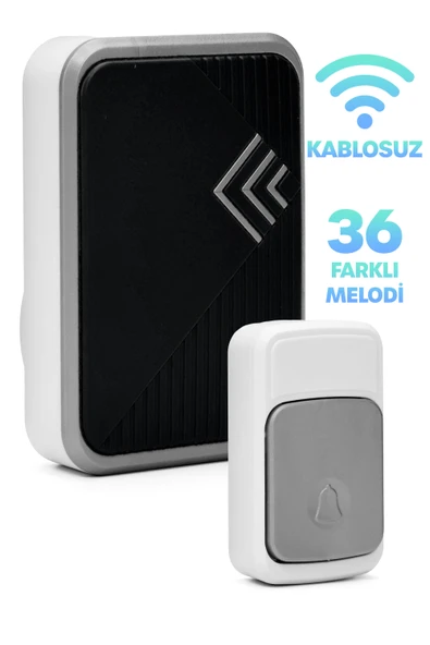 Kablosuz Uzaktan Kumanda Kapı Zili Işıklı Uzun Menzilli Pilli 36 Farklı Melodili Renkli 9426 ürün görseli 1