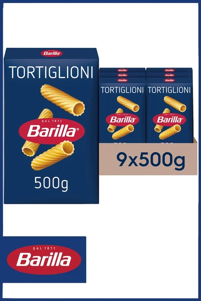 Barilla Tortiglioni (Kalın Kesme) Makarna 500 gr X 9 adet ürün görseli 1