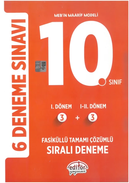 Editör Yayınları 10. Sınıf 6 Deneme Sınavı Tamamı Çözümlü Yeni ürün görseli 1