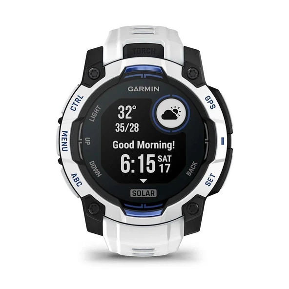 Garmin Instinct 3 – 45 mm Solar Beyaz Mavi - Resim 8