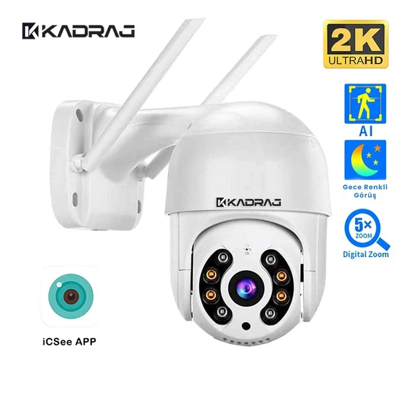 4MP 2K IP Speed Dome Kamera - Akıllı Takip, PTZ, Gece Görüşlü, Kablosuz WiFi, Açık Alan Gözetim ürün görseli 1