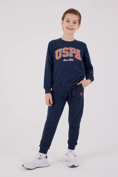 U.S. Polo Assn. Erkek Çocuk Uspa Since 1890 Kalın 3 İplik Uzun Kollu Eşofman Takım ürün görseli 1