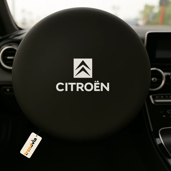 Citroen Uyumlu Siyah Direksiyon Koruma Kılıfı  Penye Kumaş Dokuma ürün görseli 1