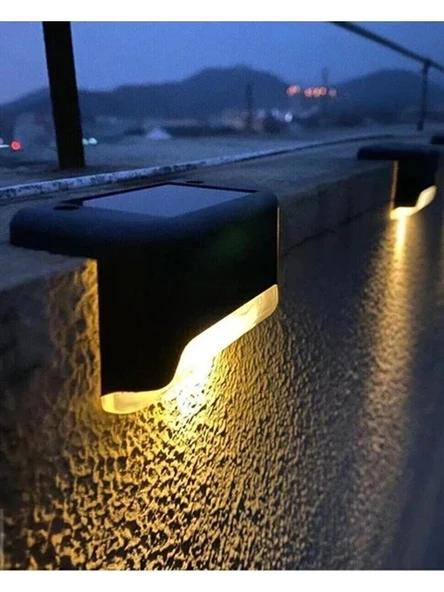 Güneş Enerjili Bahçe LED Lamba Dekor Bahçe Aydınlatma 2 Adet Köşebent Merdiven Veranda Solar ürün görseli 1